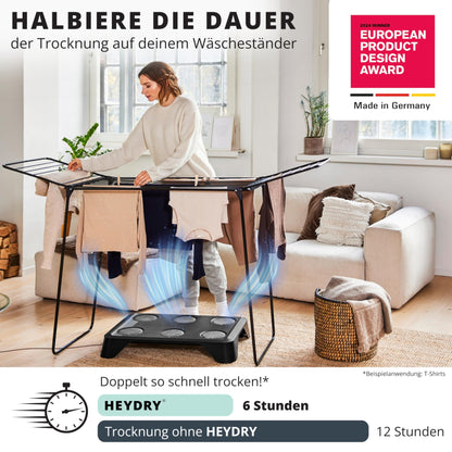 HEYDRY® Wäschetrockner Alternative für Wäscheständer – Schwarz