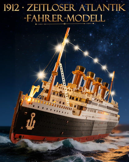 Rolife 3D-Holzpuzzle Titanic Schiffsmodell, 433 Teile mit LED