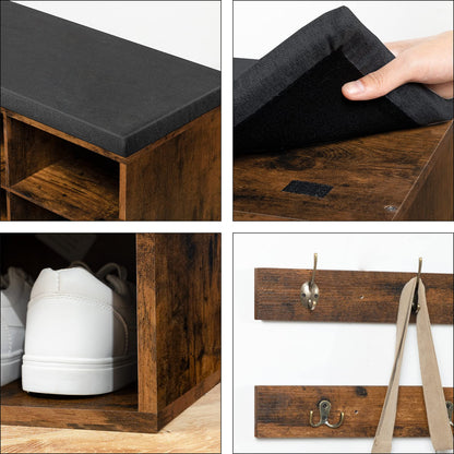 HOOBRO Garderobe Schuhbank Set - Vintagebraun EBF112HX01G1