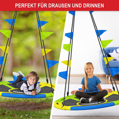 ONBEST Nestschaukel Ø 120 cm, Tellerschaukel für Indoor und Outdoor