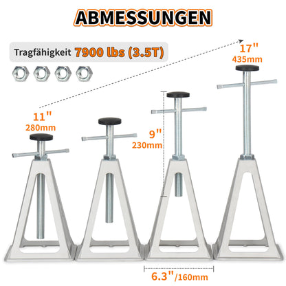 OULEME Alu Stützböcke 4er-Set höhenverstellbar Wohnwagen bis 3600 kg