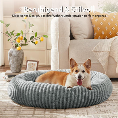 Pawk Hundebett rund flauschig waschbar mit Memory-Schaum, 76x76x20 cm