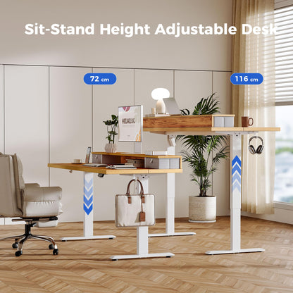 Agilestic Elektrischer Steh-Sitz Schreibtisch 120x60 cm – Hellbraun