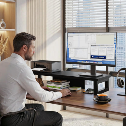 OYRREU Monitorerhöhung CS006 für 2 Monitore, 91x26 cm, schwarz