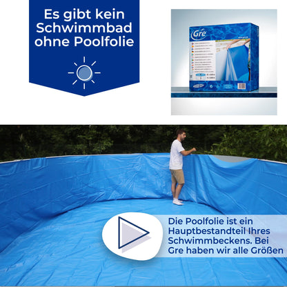 Gre FPR358 Poolfolie Rund Ø350x132cm Hängesystem Blau