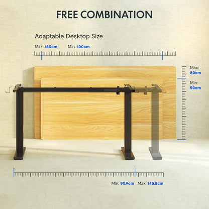 FlexiSpot Höhenverstellbares Schreibtisch Gestell - Schwarz