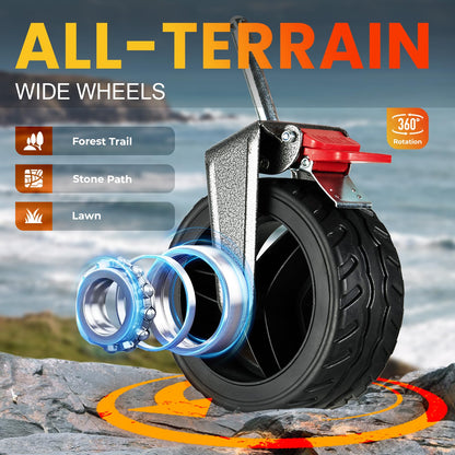 Overmont Klappbar Bollerwagen Faltbare Heckklappe All-Terrain Schwarz
