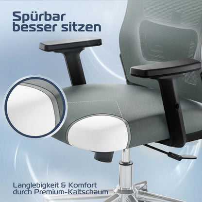 CLOUVOU BrightSeat ergonomischer Bürostuhl mit Wippfunktion bis 135°