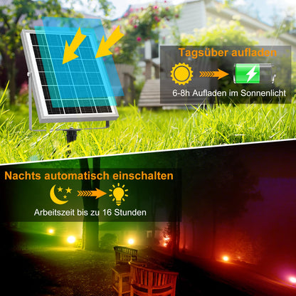 MEIKEE Solarstrahler für Aussen, RGB mit Fernbedienung, 6 Stück