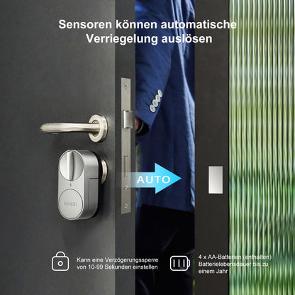 Lockin G30 Smartes Türschloss – WLAN, Keypad Pro & Fingerprint, Grau
