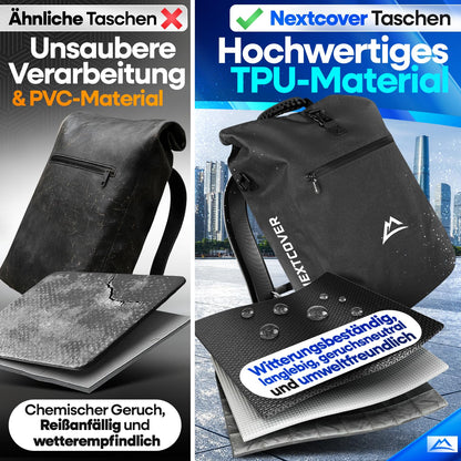 Nextcover 3in1 Fahrradtasche für Gepäckträger, wasserdicht, 25 L