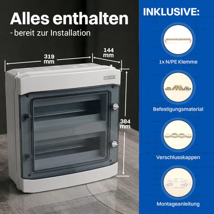 Intratec Feuchtraum-Verteilerkasten Aufputz 2-reihig, IP65, 24 Module