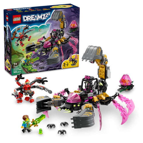 LEGO DREAMZzz Albtraum-Skorpionbagger 71513, 2in1 Bauset aus 505 Teilen mit drei Minifiguren