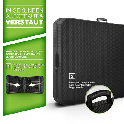 tillvex Gartentisch klappbar Rattan Optik - 180x75cm