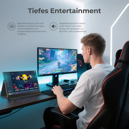 UFYQL Tragbarer Monitor 15,6 Zoll FHD IPS mit USB-C & HDMI