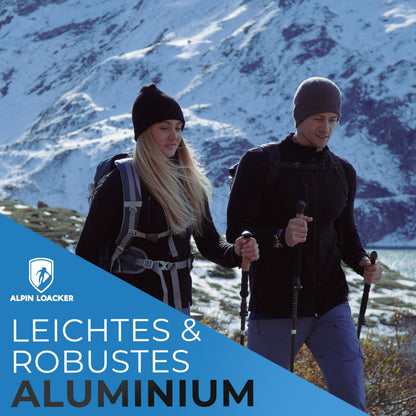 ALPIN LOACKER Nordic Walking Stöcke, Alu, verstellbar 105–135 cm