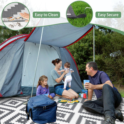 Habaylin Outdoor Teppich wetterfest wendbar 180x270 cm Grau