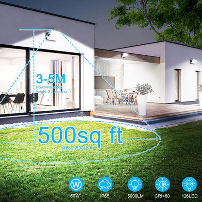 ledmo 60W LED Wandleuchte Aussen - KaltWeiss 6000K, Schwenkbar