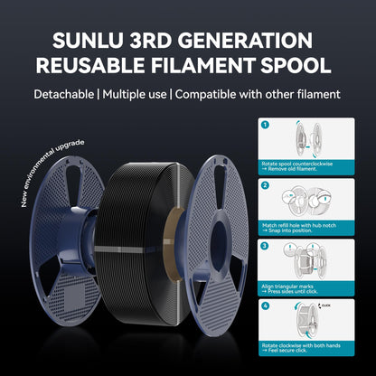 SUNLU High Speed PLA+ 2.0 Filament 1.75 mm, 4 kg, Grau, 4er-Pack
