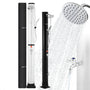 Arebos Solardusche 40 L mit Thermometer und Fussdusche, Silber – PVC-Korpus mit Aluminiumfuss und schwenkbarem Duschkopf