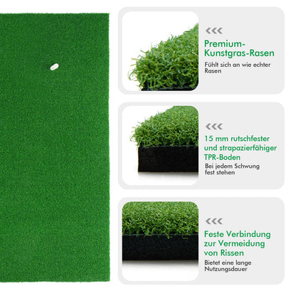 COSTWAY Golf Abschlagmatte 150x100cm inkl. Tees – Indoor/Outdoor