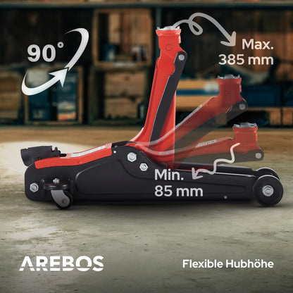 Arebos Hydraulischer Rangierwagenheber Flachheber – 2T PKW