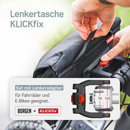 Borgen KLICKfix Fahrrad Lenkertasche 5 Liter – Fahrradtasche