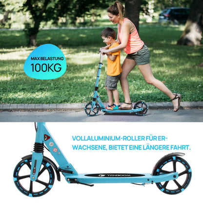 TENBOOM Tretroller Cityroller Erwachsene & Kinder – 200mm Räder, 2 Bremsen