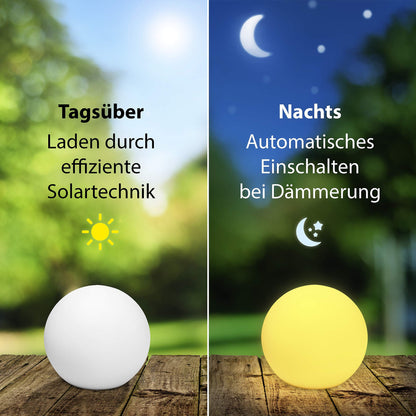 Bonetti Solar-Kugelleuchte für Aussen, RGB, IP67, Ø 30 cm