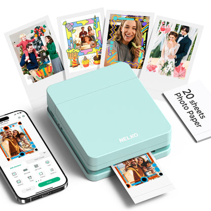 Nelko PP01 Mini-Fotodrucker, tragbarer Bluetooth-Drucker, Grün