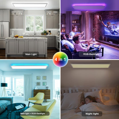 Oraymin LED Panel Deckenleuchte dimmbar RGB – 120x30cm 40W