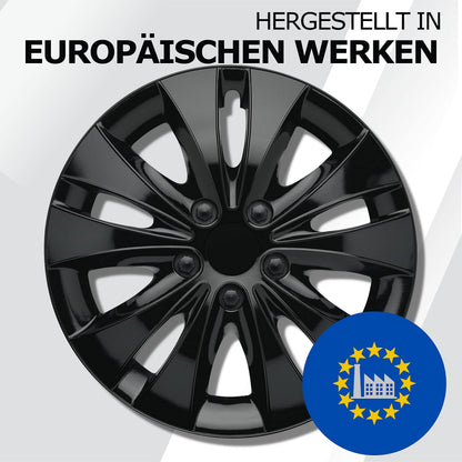 Kuglo Radkappen 16 Zoll Schwarz 4er-Set für Stahlfelgen