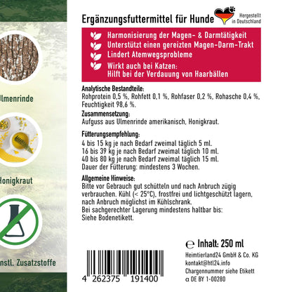 TJURE Ulmenrinde Liquid mit Honigkraut für Hunde & Katzen, 1000 ml