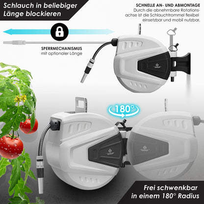KESSER Automatische Wasserschlauchtrommel 32m Garten Grau