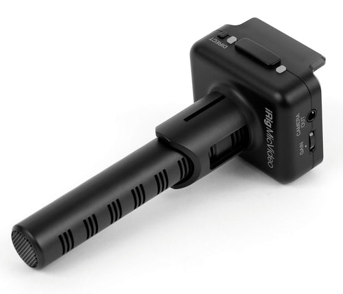 IK Multimedia iRig Mic Video – Kompaktes, schwarzes Richtmikrofon. Nimmt hochwertigen Ton für Videoaufnahmen mit Smartphones auf.