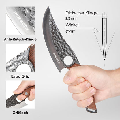 Matsato Küchenmesser mit Lederscheide, japanischer Stahl, 15 cm