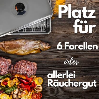 Eversmoke Deluxe Tischräucherofen XL Set Edelstahl mit Brennpaste