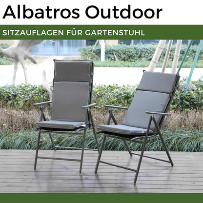 Albatros Gartenstuhl Sitzauflage 4er Set Hochlehner Anthrazit 106x45cm