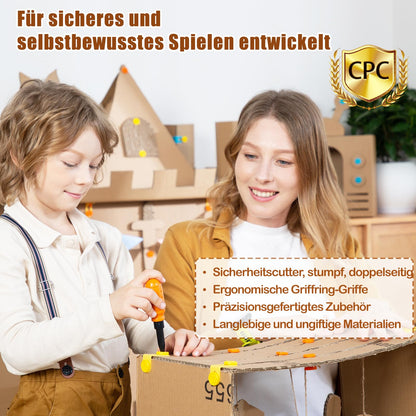 ZLemma Karton-Baukasten 401-teilig, STEM Bastelset mit Werkzeug