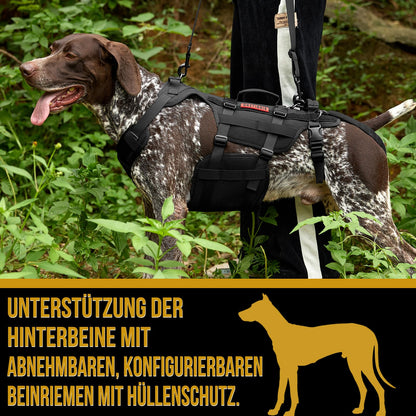 OneTigris Invictus Hundegeschirr Tragehilfe Grosse Hunde Schwarz L