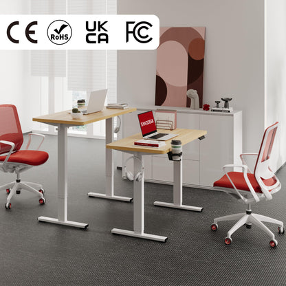 SANODESK 110x54 Höhenverstellbarer Schreibtisch - Ahorn