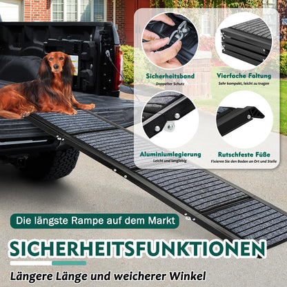 Faltbare Hunderampe Auto 180x50cm – Rutschfest für grosse Hunde SUV/LKW