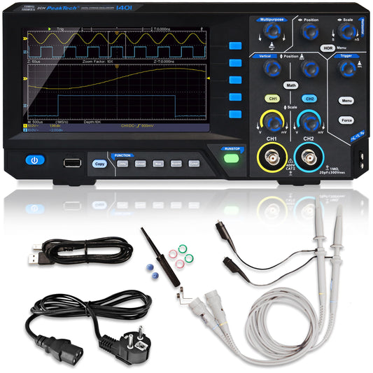 PeakTech 1401 Digital Speicher Oszilloskop - 2 Kanal, 10 MHz