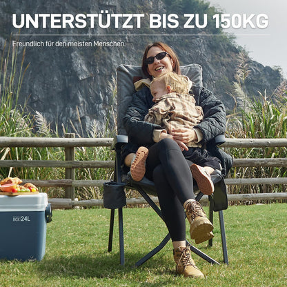 EVER ADVANCED Faltbarer Rückenverstellbarer Campingstuhl - Gepolstert