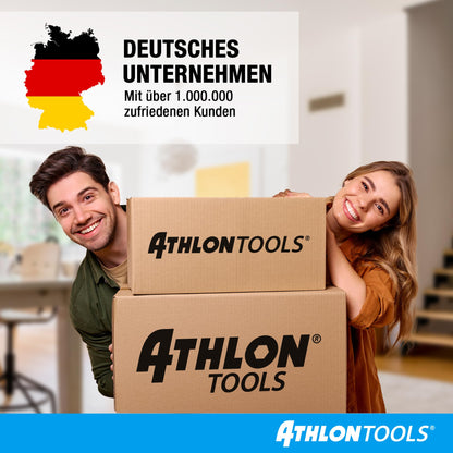 ATHLON TOOLS Aufbewahrungsboxen mit Deckel 60 l 4er-Set transparent