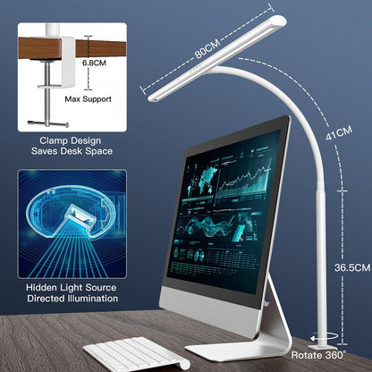 EYOCEAN LED Monitorlampe 80cm – Klemmbar, Gestensteuerung Weiss