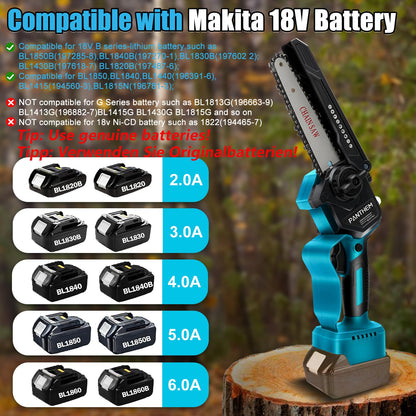 Kompatibel Makita 18V 2-in-1 Akku Kettensäge Hochentaster – Ohne Akku