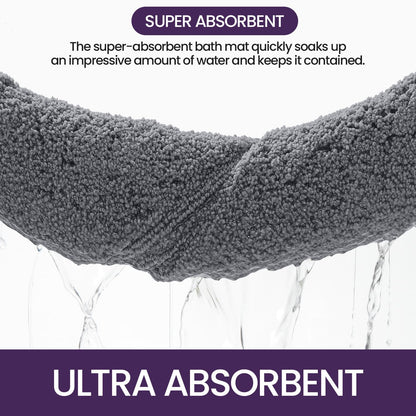 DEXI Badteppich rutschfest für Badezimmer – Grau, 61x152 cm
