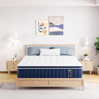 TeQsli Gel-Federkernmatratze 140x200 cm, H3, 25 cm, 9-Zonen