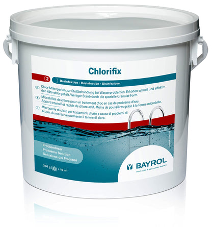 BAYROL Chlorifix Chlorgranulat Mikro Kugeln - 5,0 kg: Weiße Kugeln zur schnellen Desinfektion von Poolwasser.